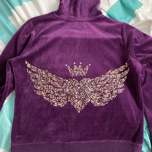 AQUA Velour Zip Hoodie - Picture 2 of 3